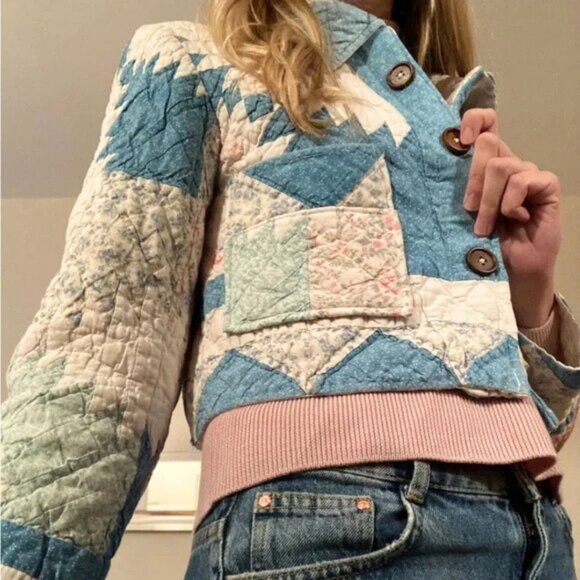Vintage Quilt Cropped Jacket - Picture 4 of 5